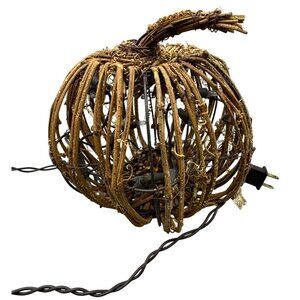Rustic Wicker Pumpkin Shaped Electric Light Decor With Plug does not work READ